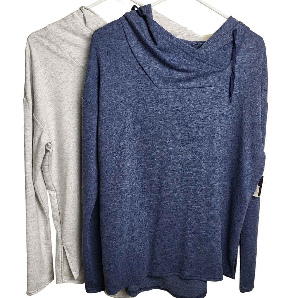NWT Athletic Works Women's Medium Pullover Hoodies 2 Tunic Long Sleeve Cowl Neck
